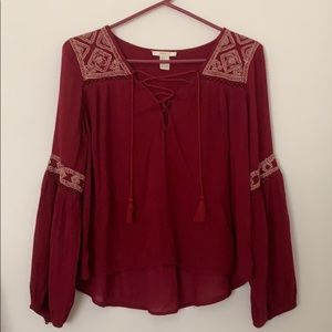 forever 21 red blouse